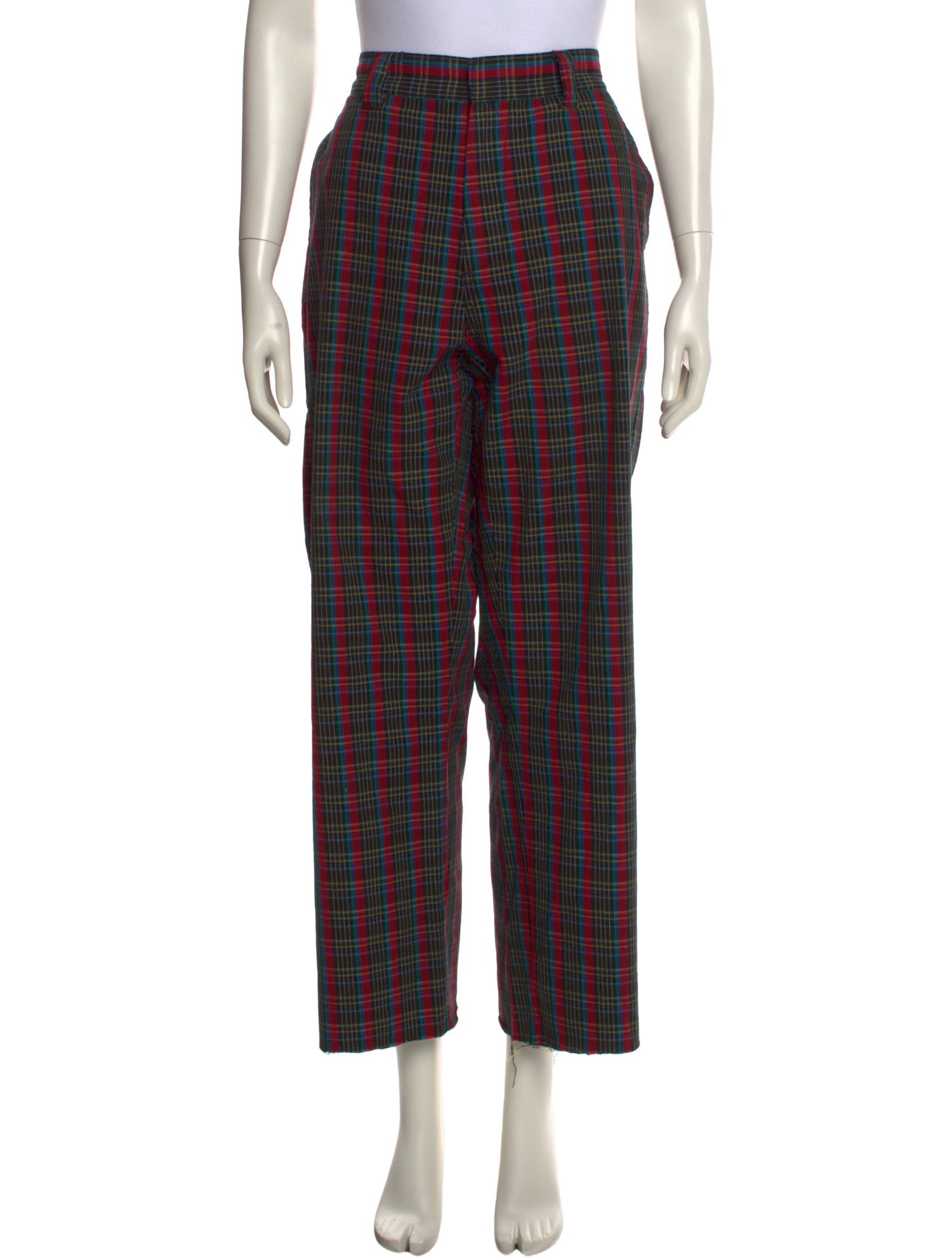 Supreme Plaid Print Wide Leg Pants