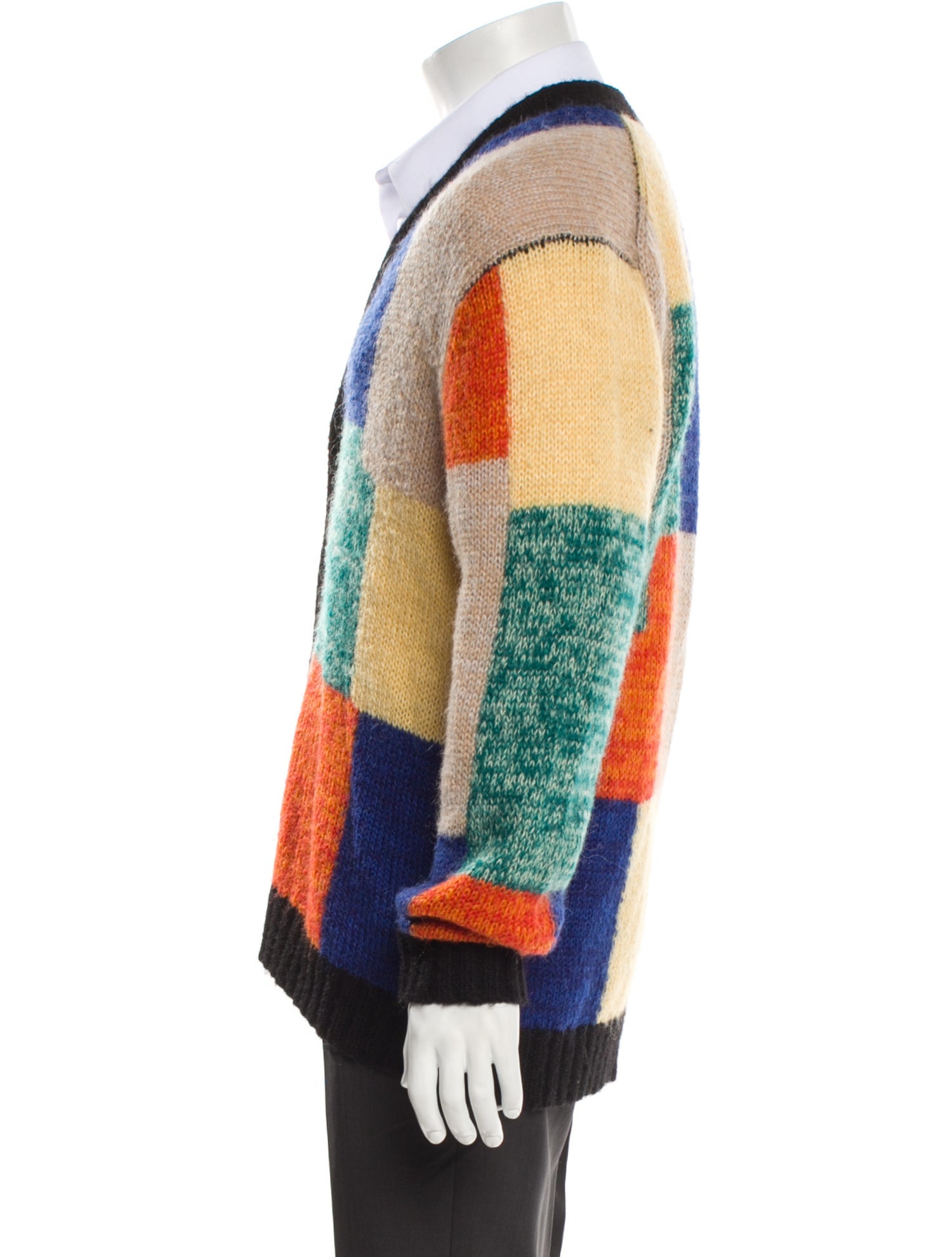 Supreme Colorblock Pattern V-Neck Cardigan