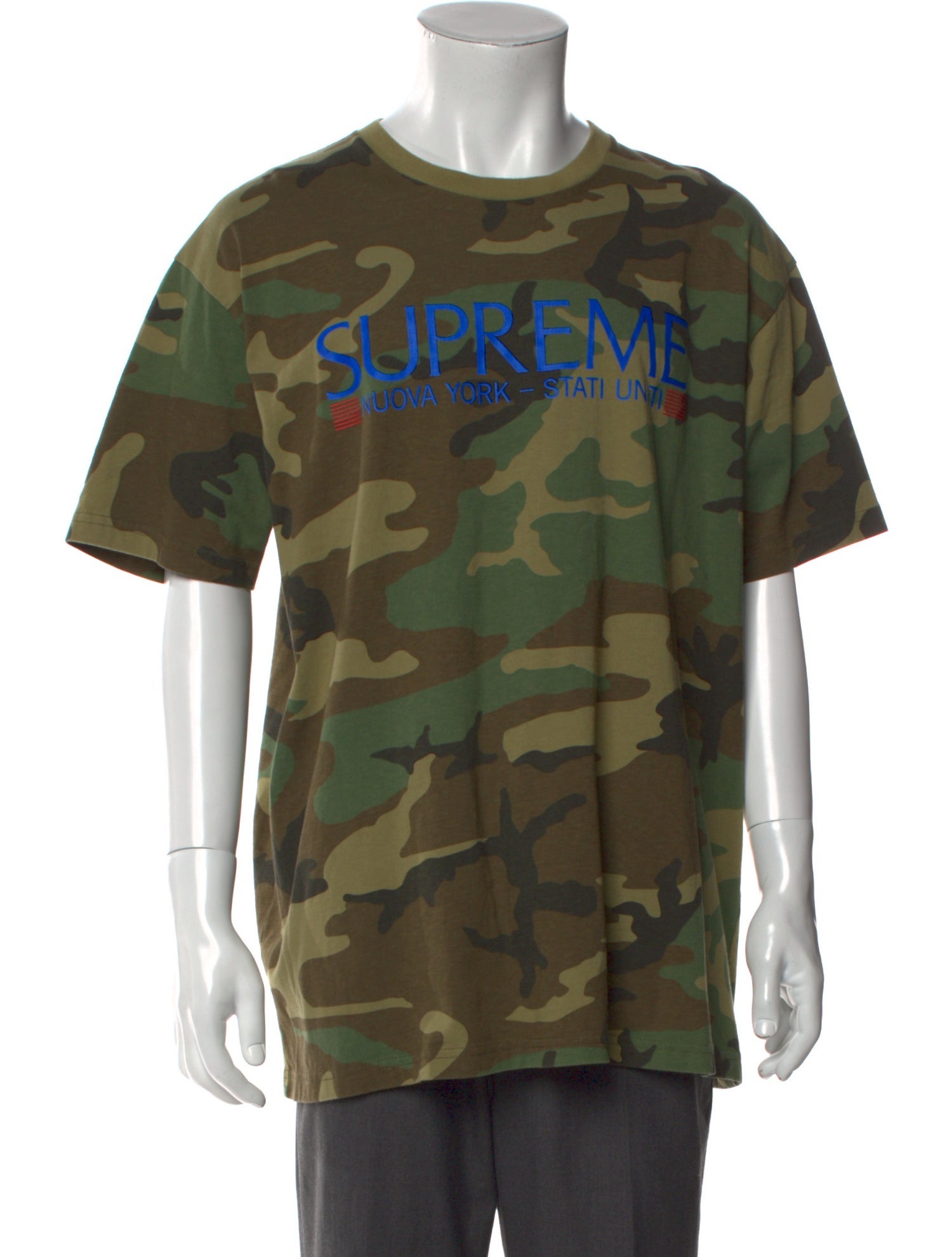 Supreme Camouflage Print Crew Neck T-Shirt