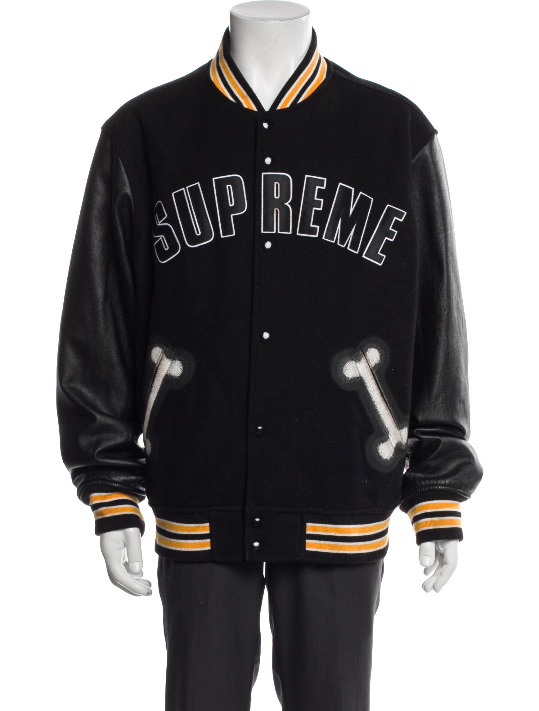 Supreme 2018 Bone Varsity Varsity Jacket
