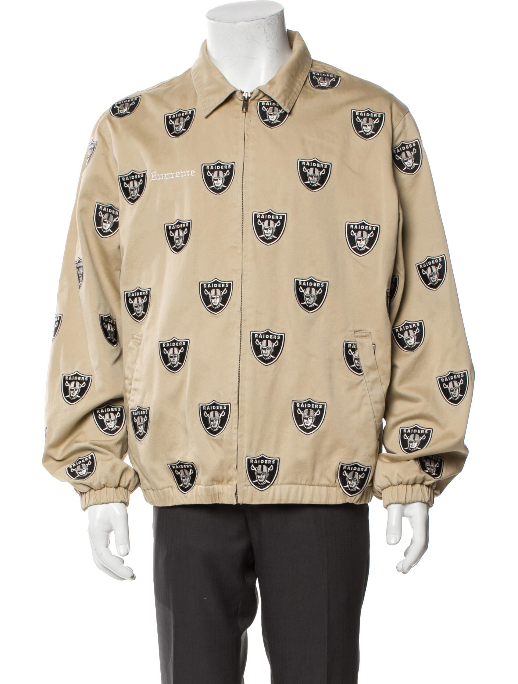 Supreme 2019 x NFL x '47 Brand Oakland Raiders Harrington Jacket Peacoat