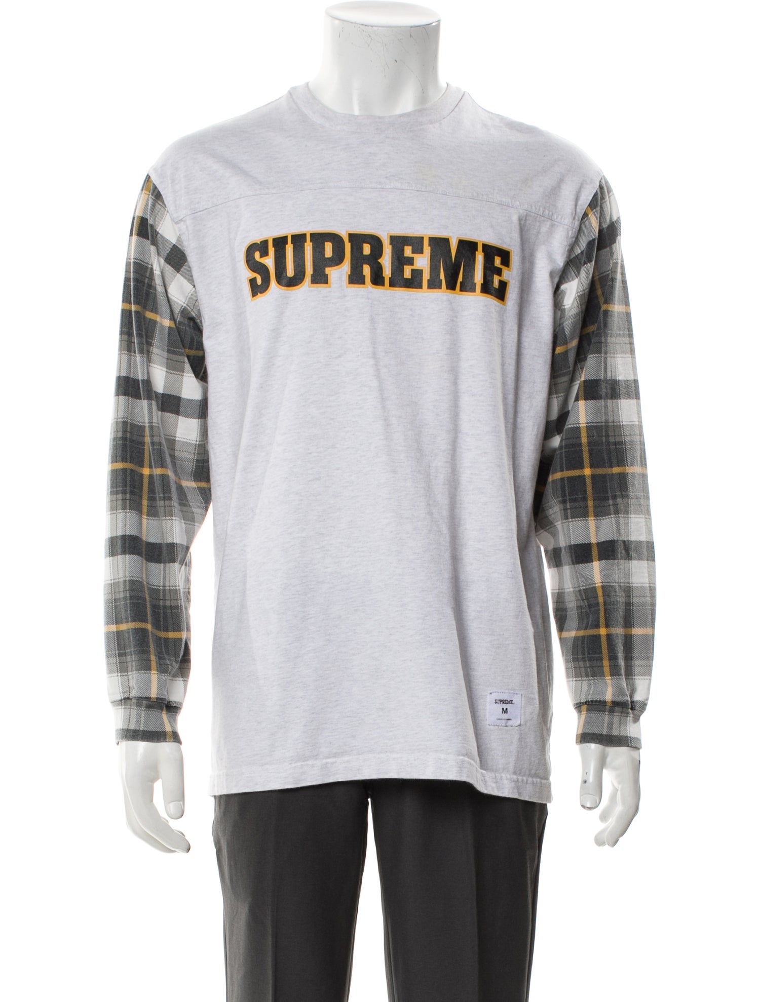 Supreme 2021 Plaid Sleeve L/S T-Shirt