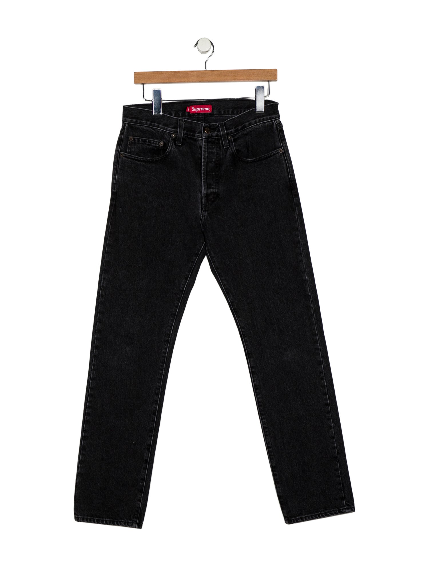 Supreme Mid-Rise Straight Leg Jeans