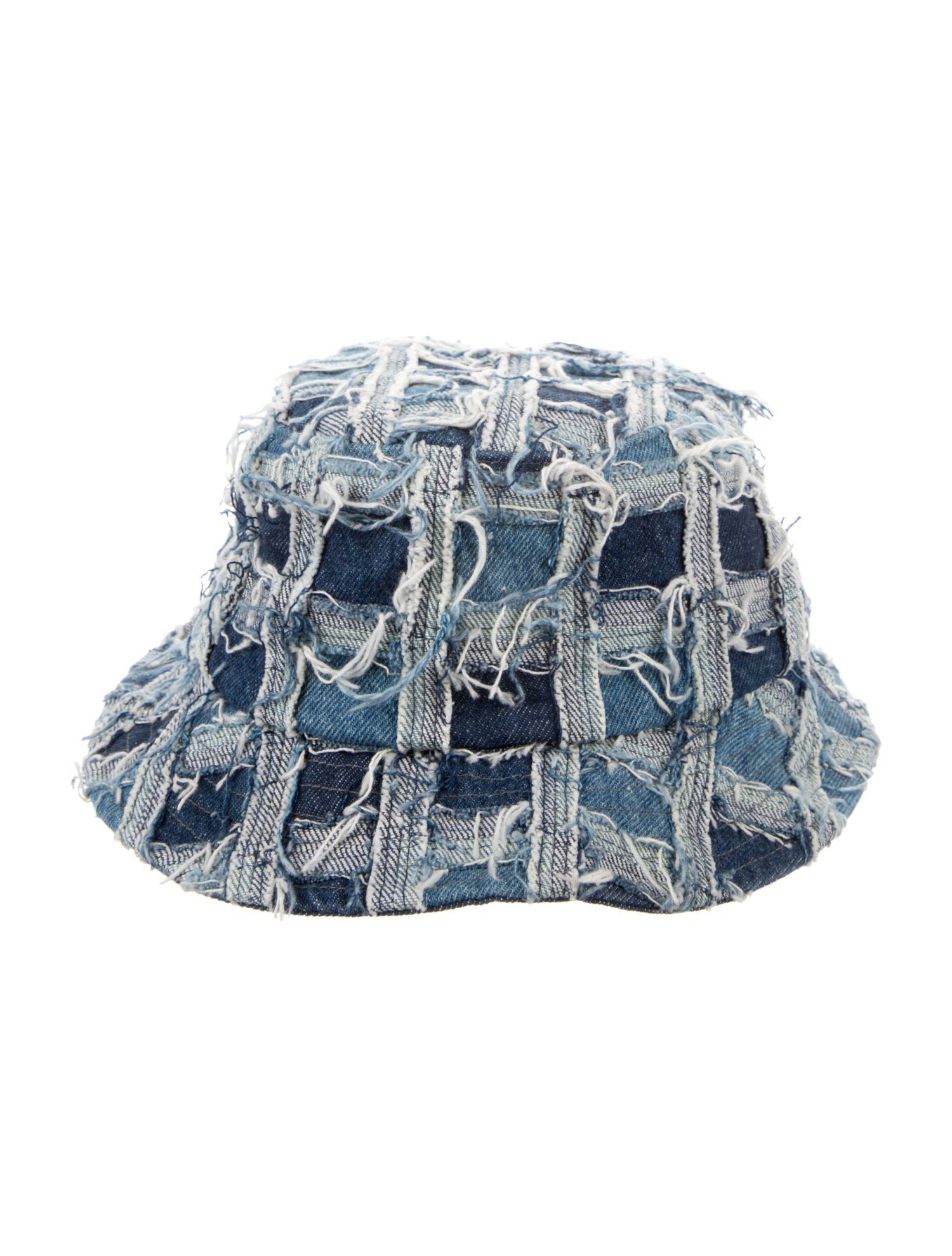 Supreme Frayed Patchwork Denim Crusher Bucket Hat