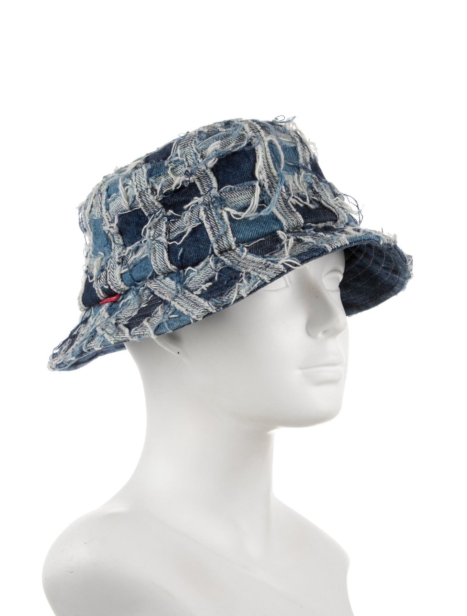 Supreme Frayed Patchwork Denim Crusher Bucket Hat