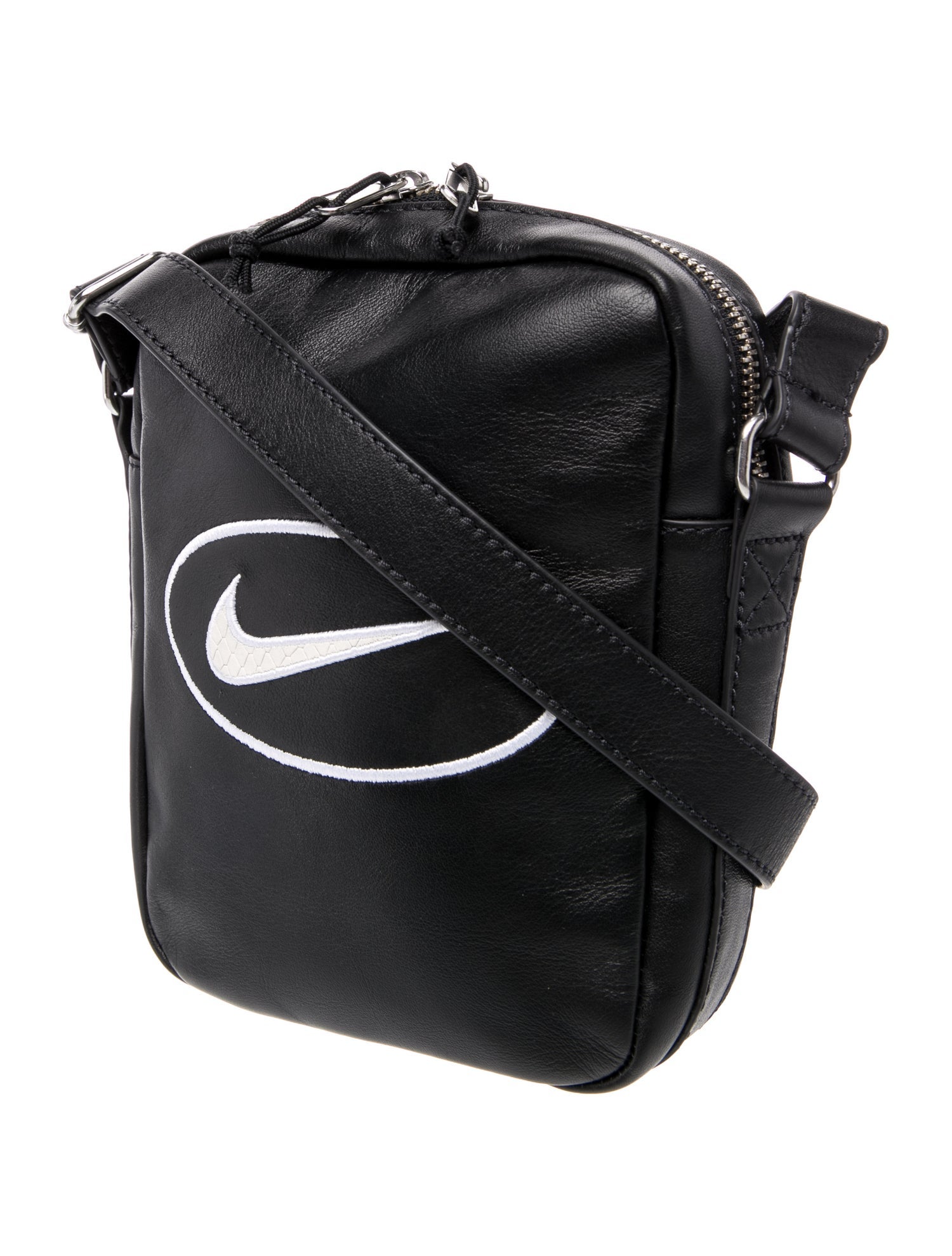 Supreme x Nike Leather Leather Shoulder Bag 2025 w/ Tags - Black