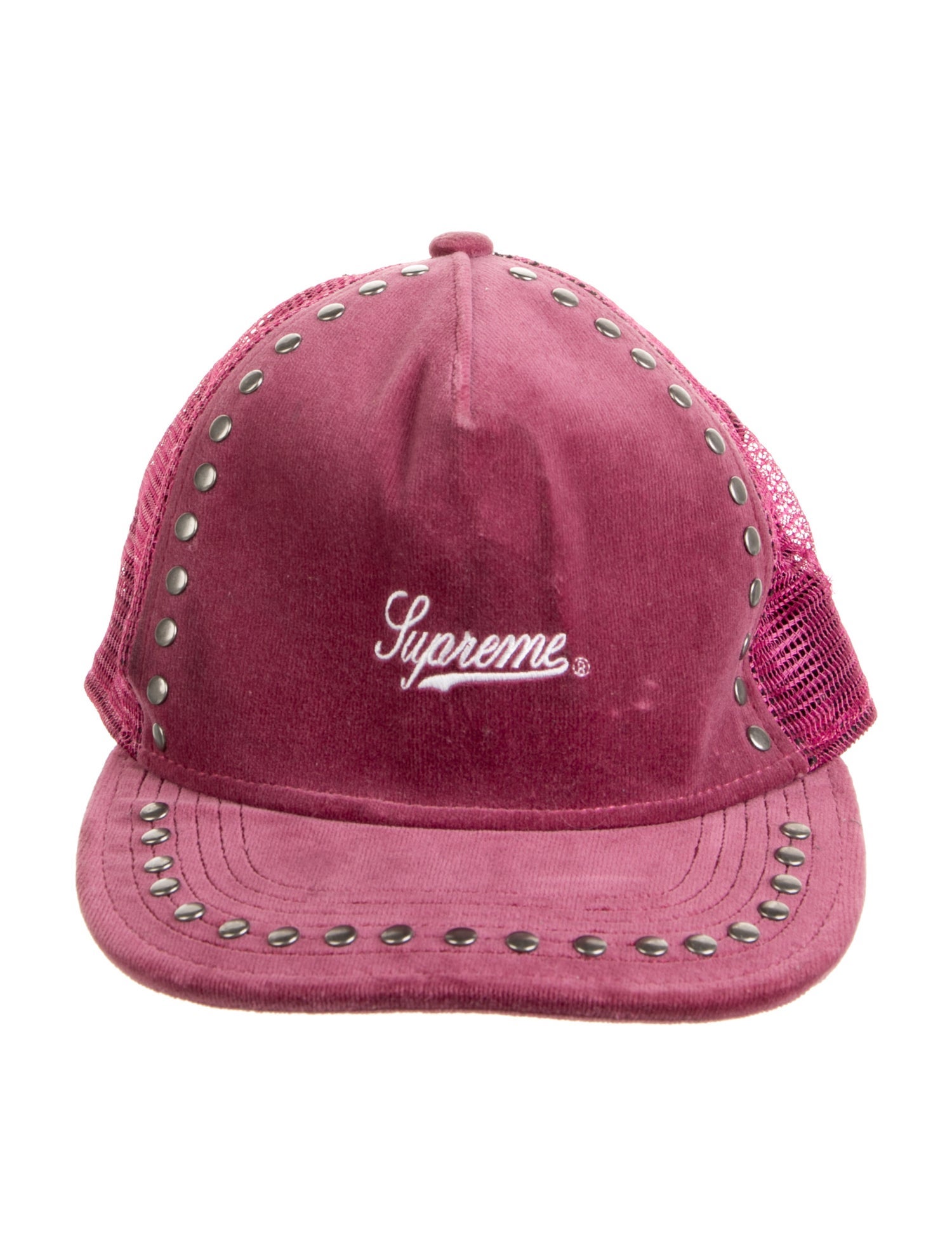 Supreme Studded Velvet Mesh Back 5-Panel Hat