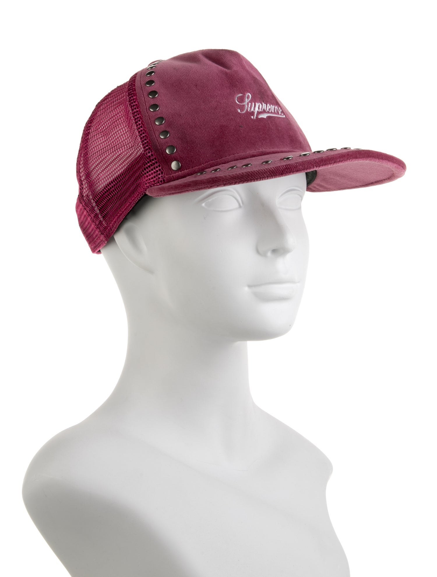Supreme Studded Velvet Mesh Back 5-Panel Hat