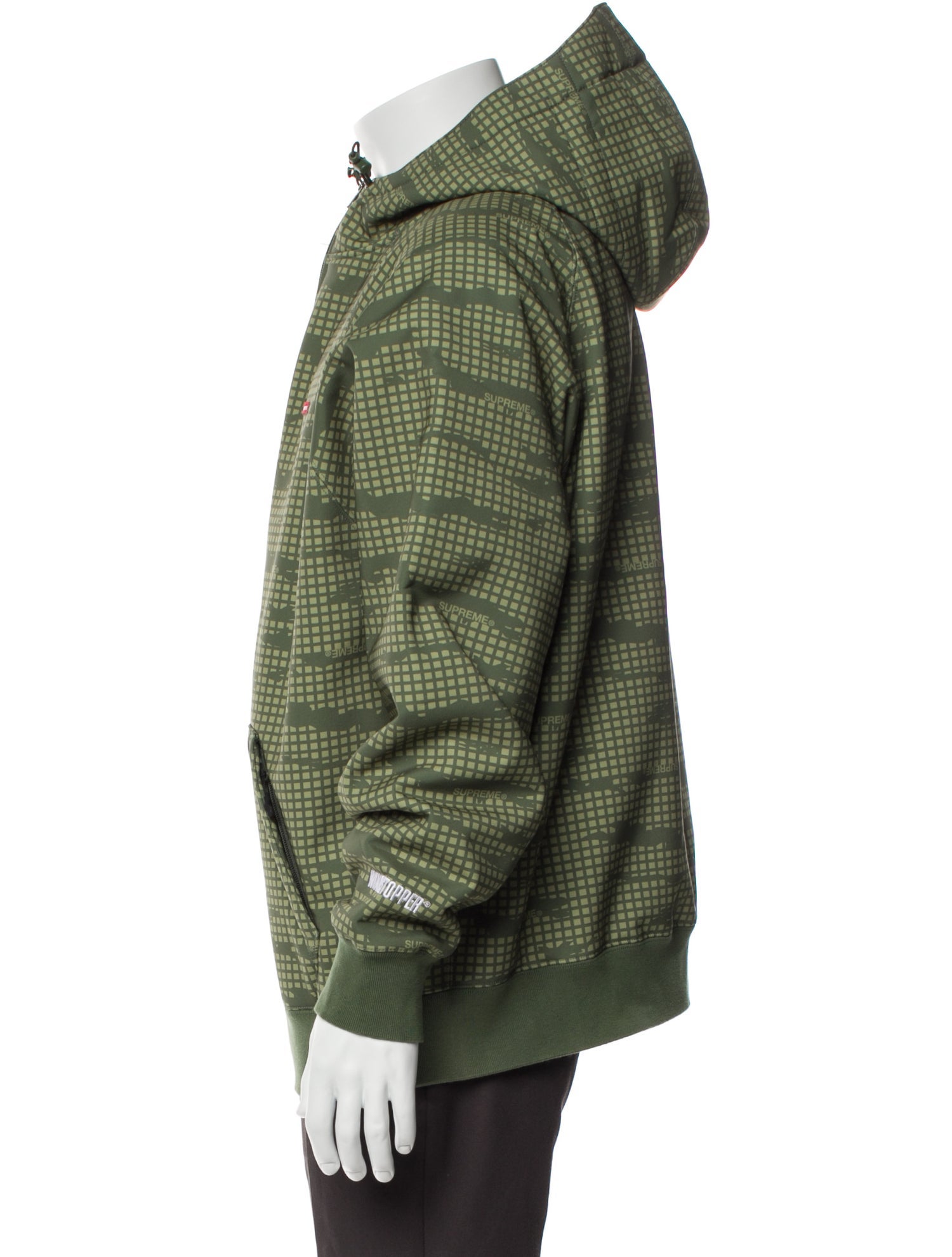 Supreme Small Box Logo WINDSTOPPER Zip Up Plaid Print Puffer Coat