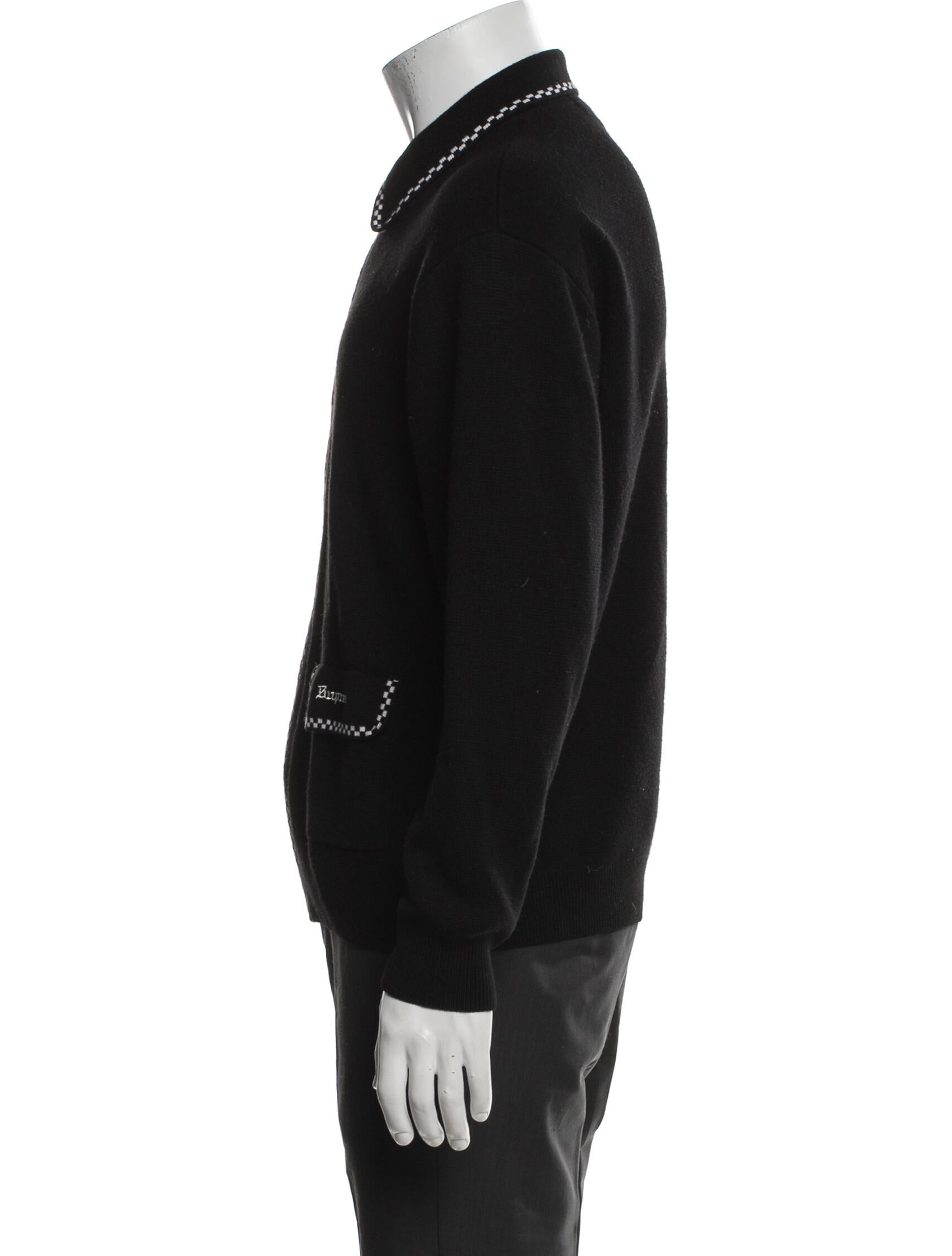 Supreme Signature Logo Graphic Print Polo Sweater