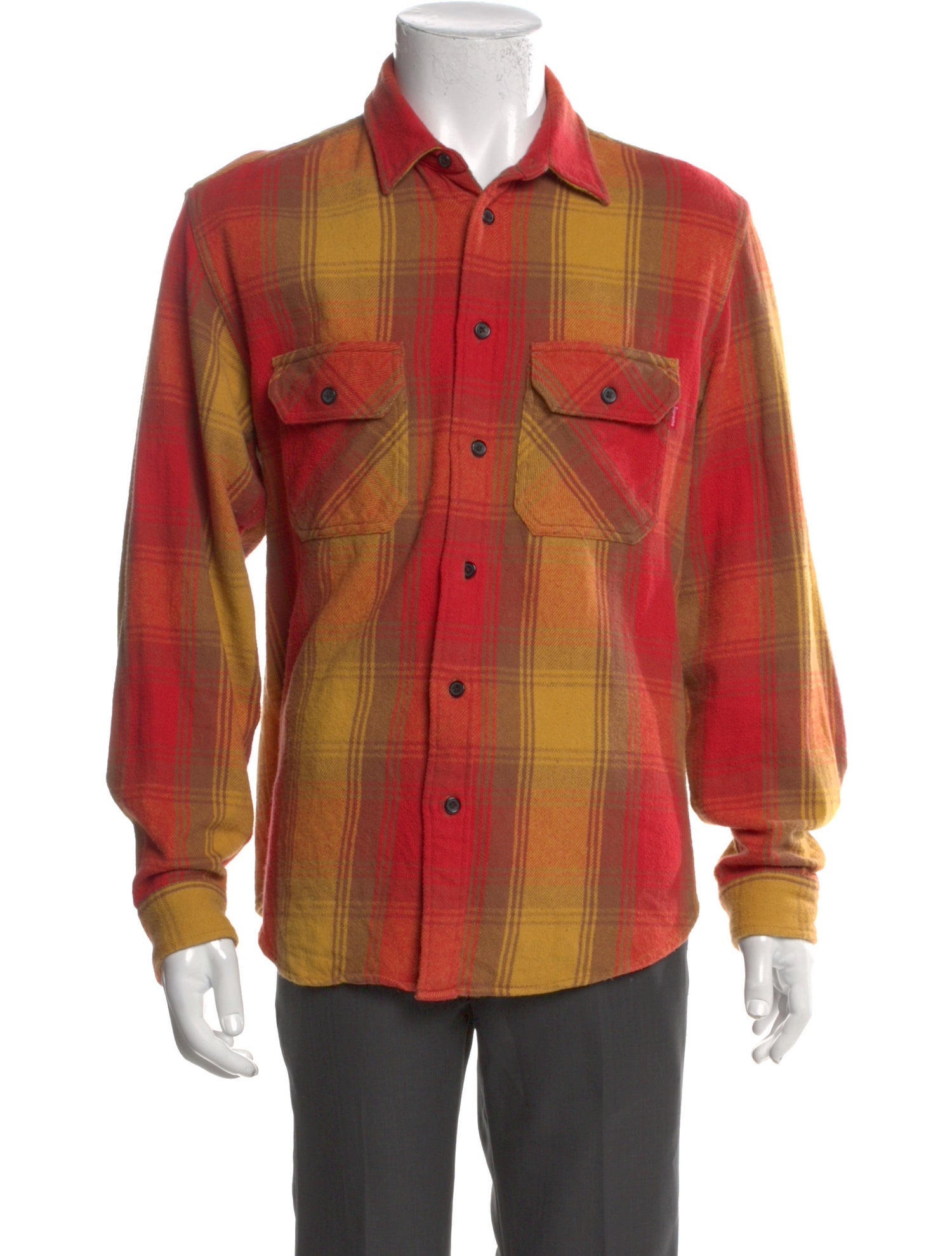 Supreme Plaid Print Collar Polo Sweater