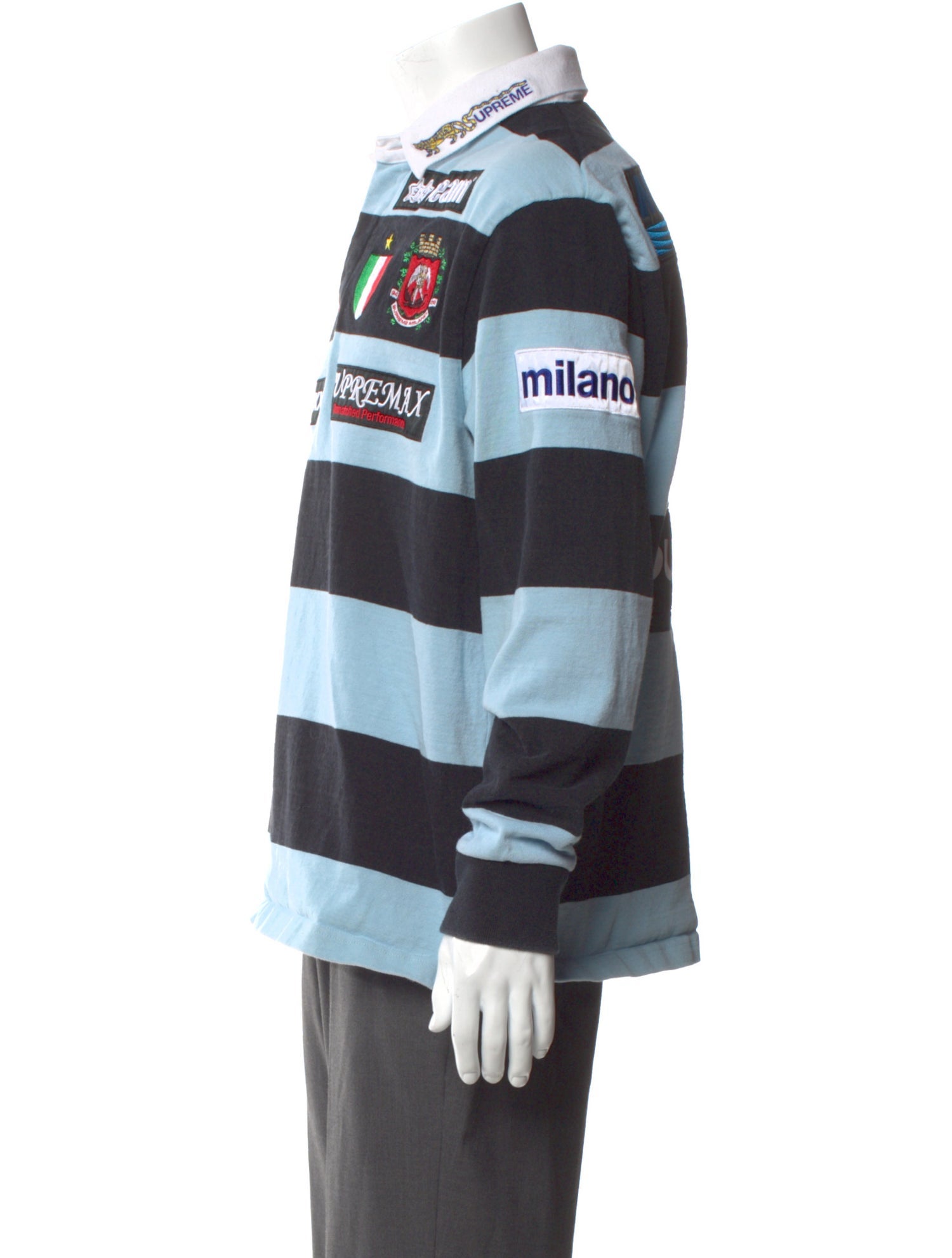 Supreme Colorblock Pattern V-Neck Polo Shirt