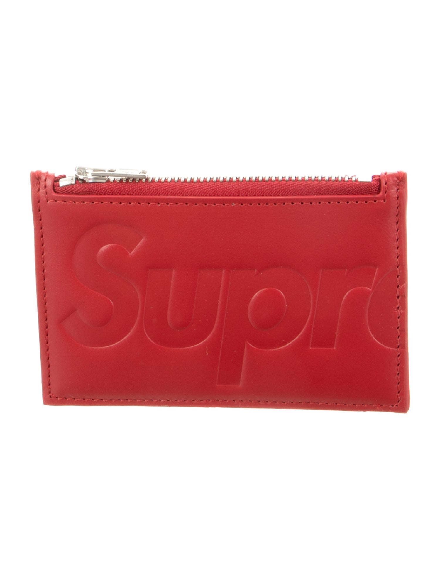 Supreme 2025 Leather Zip Card Holder Wallet