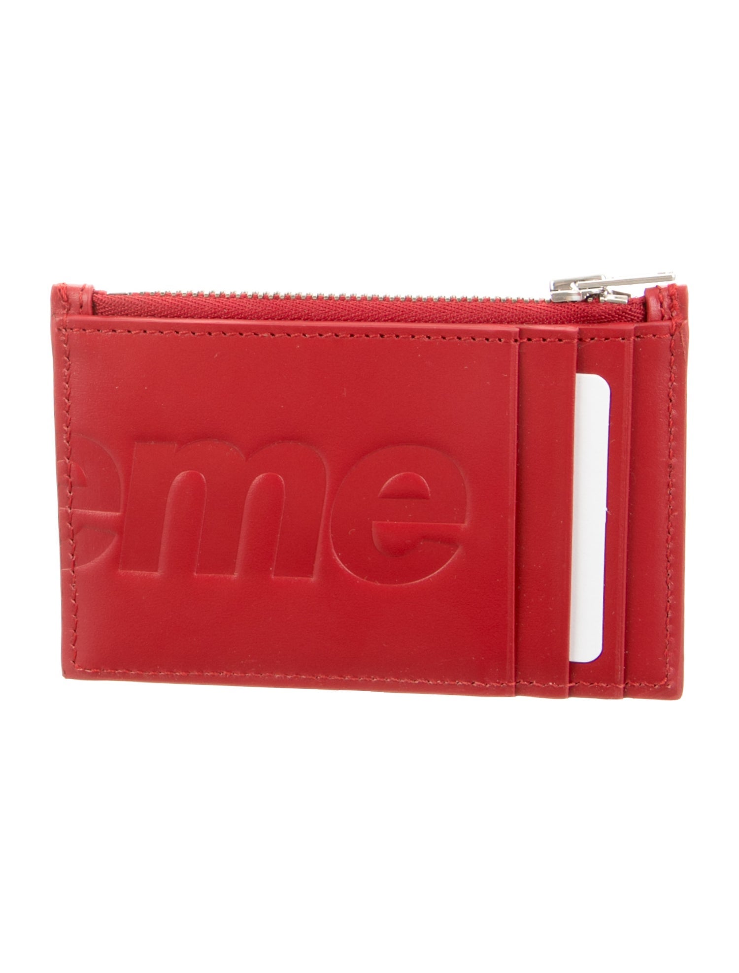 Supreme 2025 Leather Zip Card Holder Wallet