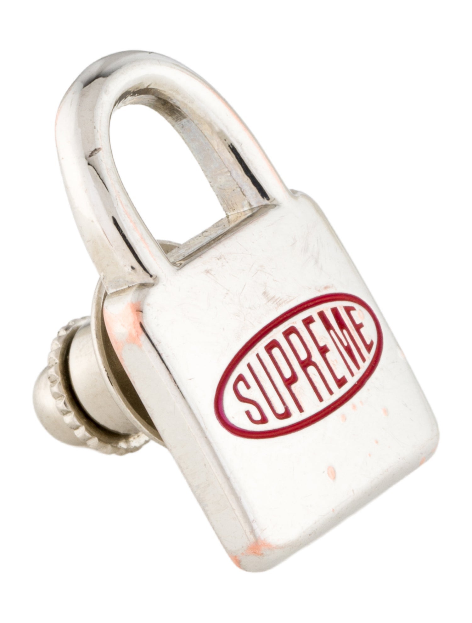 Supreme Enamel Lock Lapel Pin