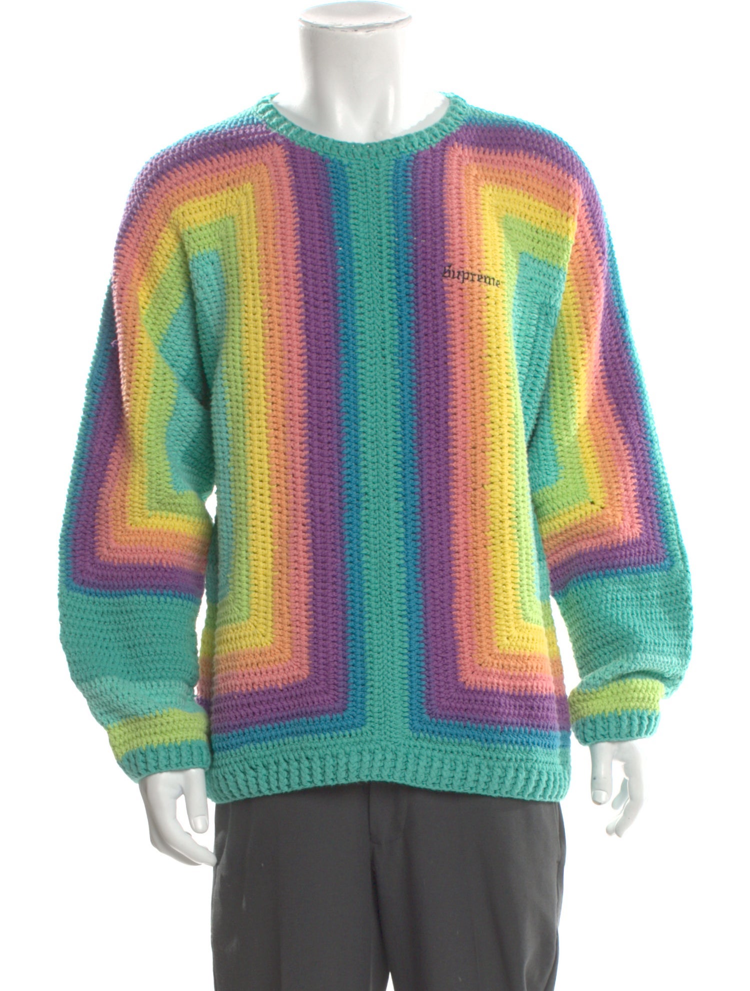 Supreme Striped Crew Neck Cardigan