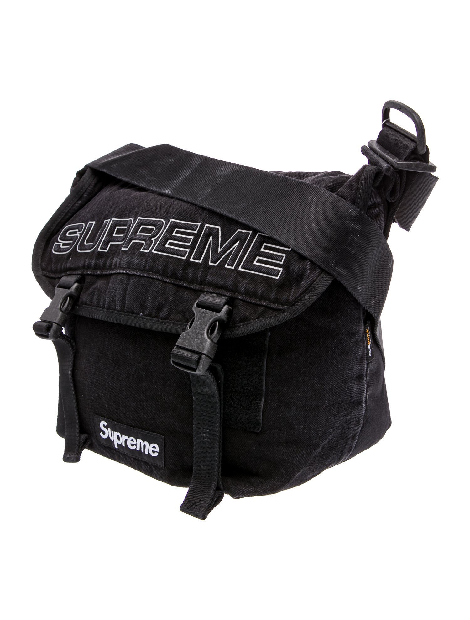 Supreme Denim Messenger Bag w/ Tags - Black Messenger Bags, Bags