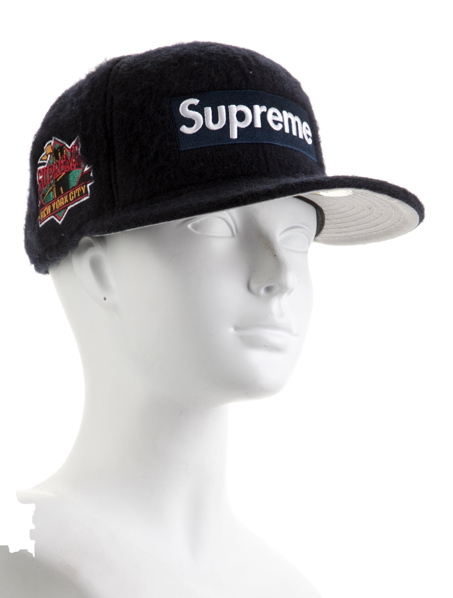 Supreme Brushed Wool Box Logo New Era Fw24 - Blue Hats