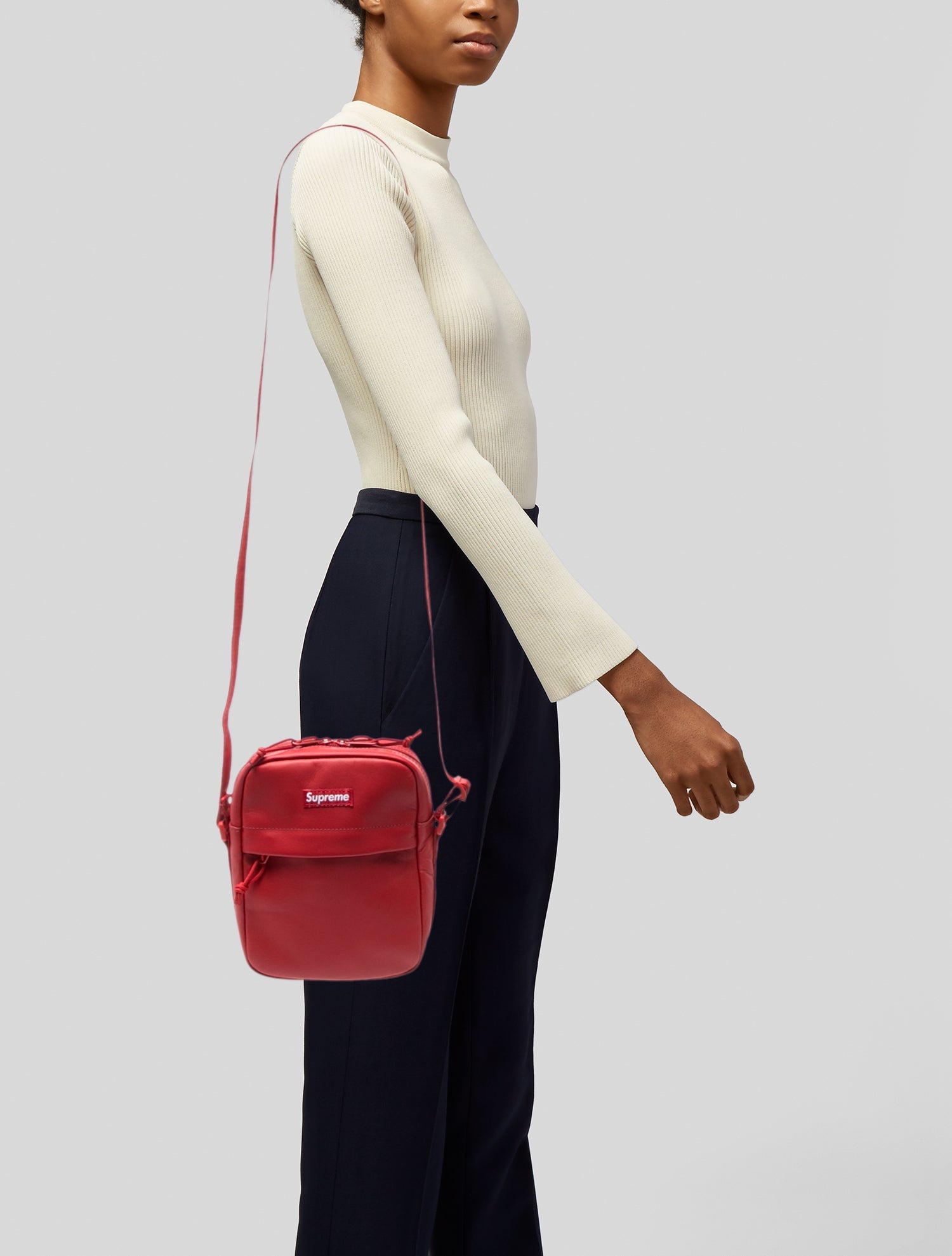 Supreme Leather Crossbody Bag 2023
