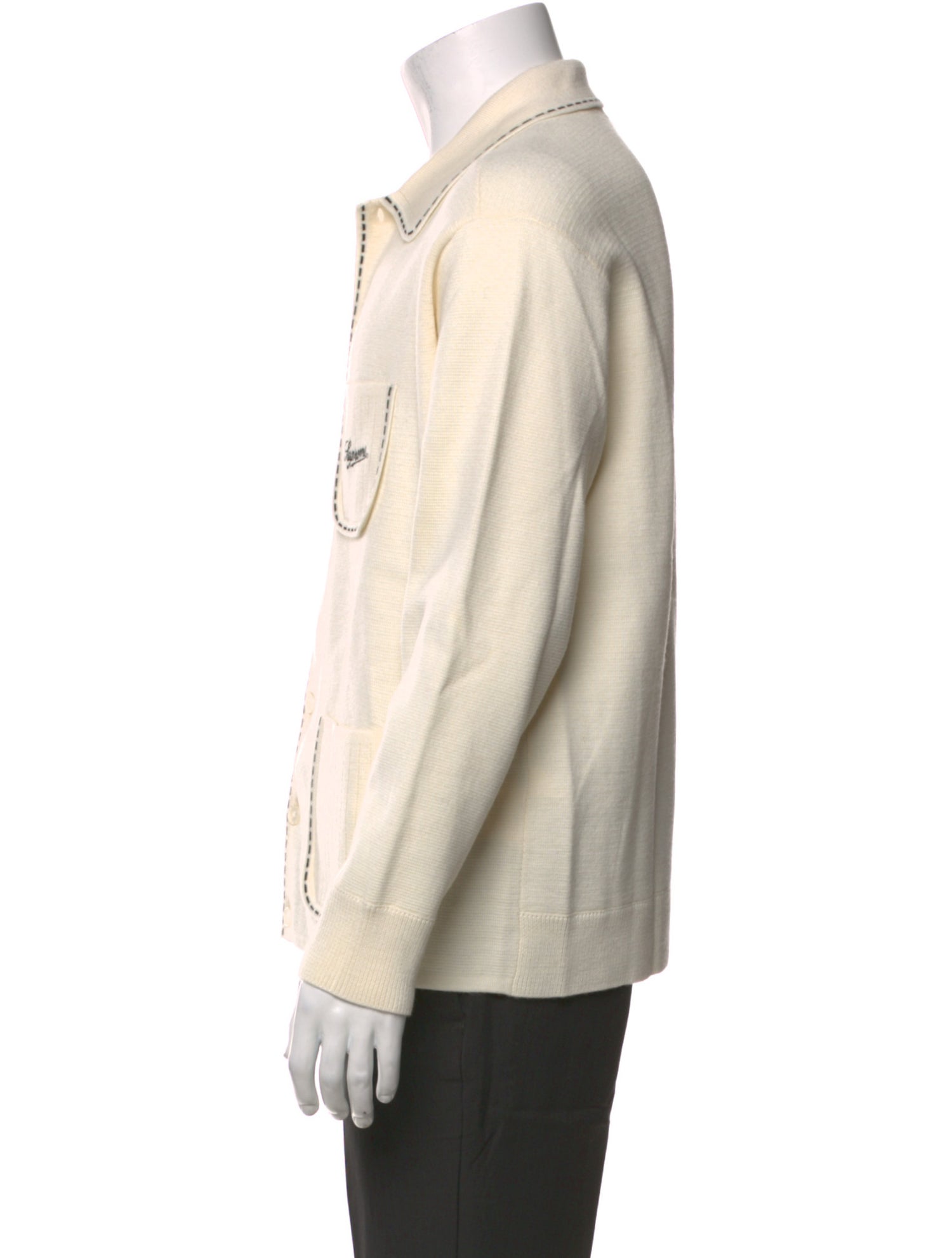 Supreme Collar Long Sleeve Cardigan