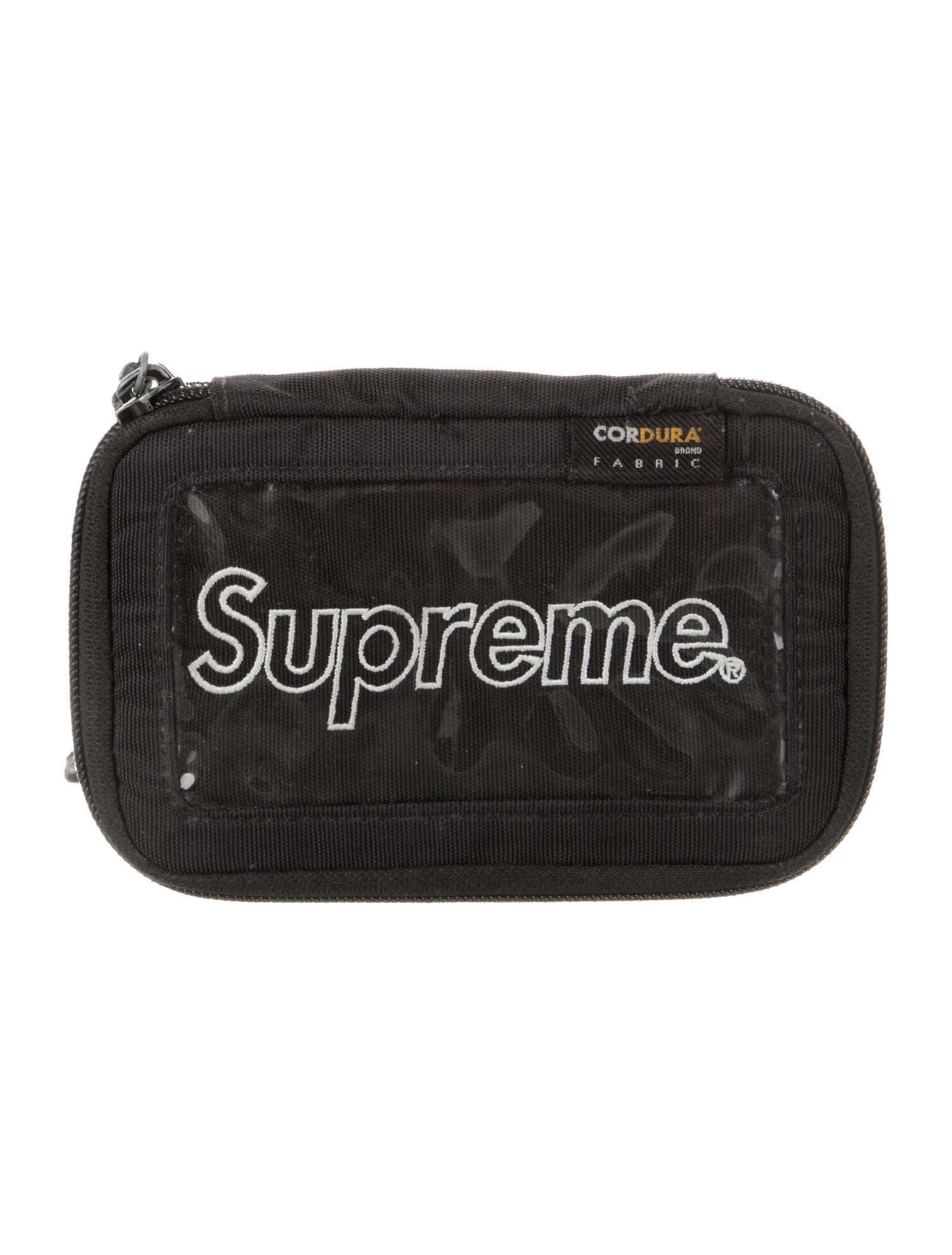 Supreme Small Zip Pouch Canvas Coin Pouch - Black Wallets