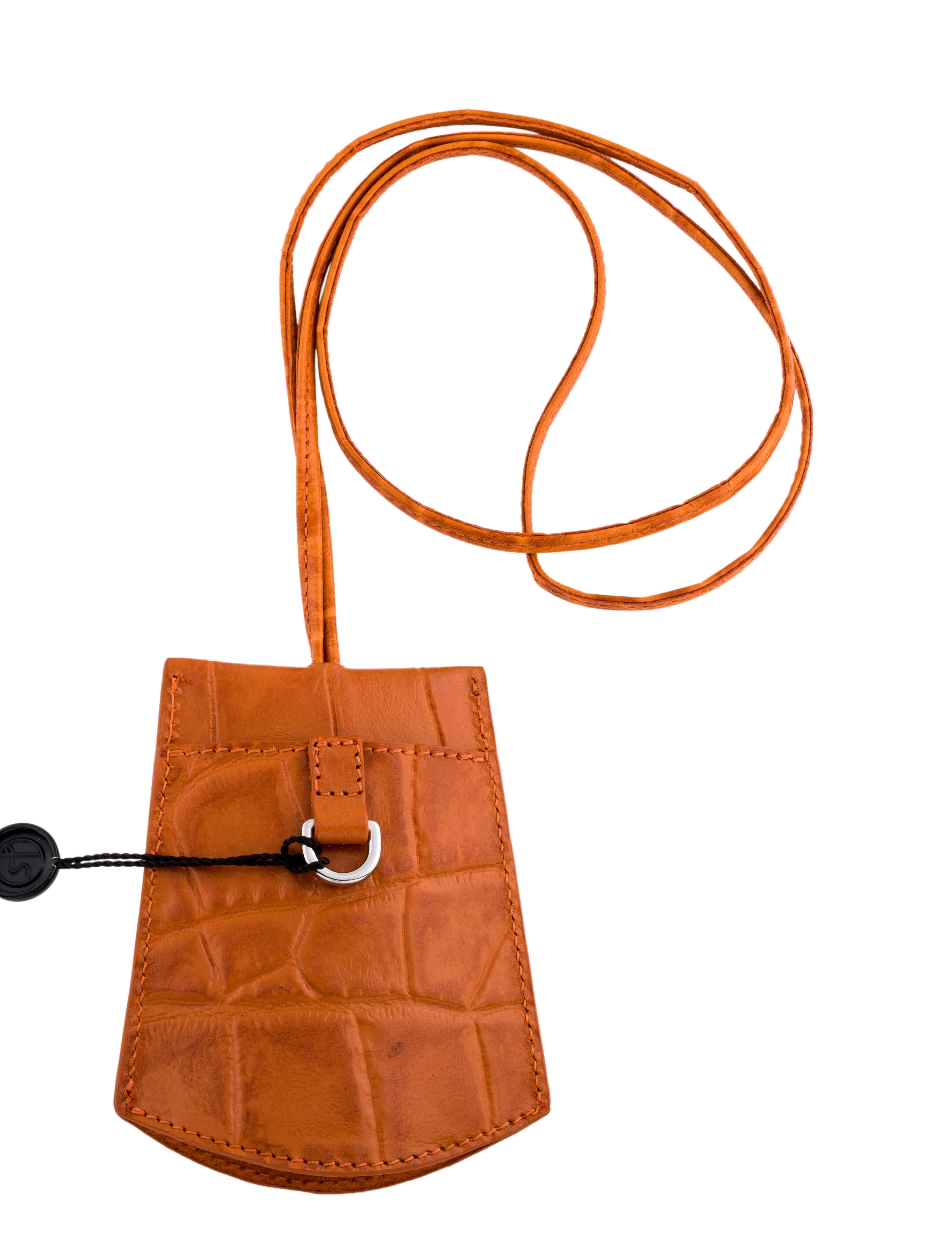Saks Potts Tangerine Croco keychain w/ Tags - Orange Keychains
