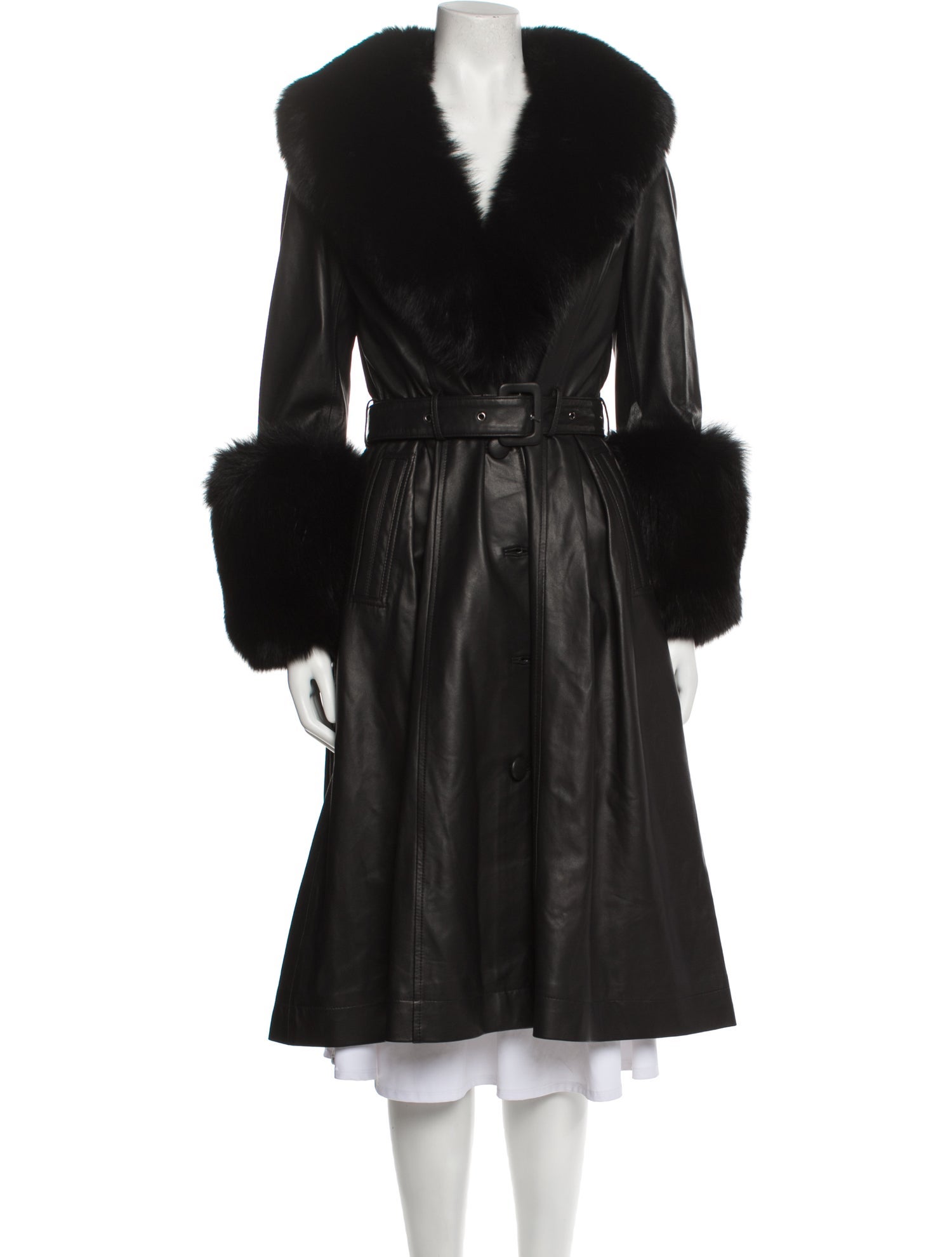 Saks Potts Lamb Leather Fur Coat