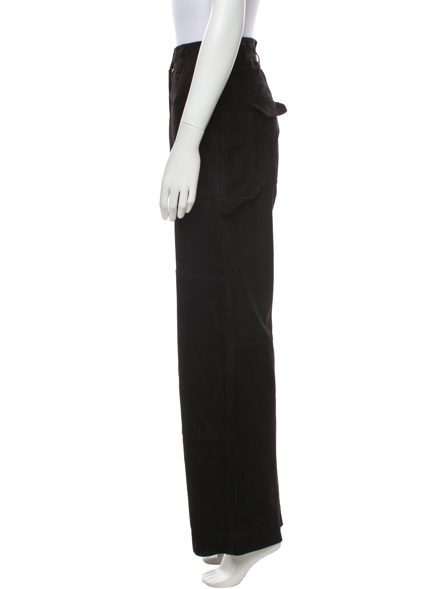 Saks Potts Goat Leather Wide Leg Pants