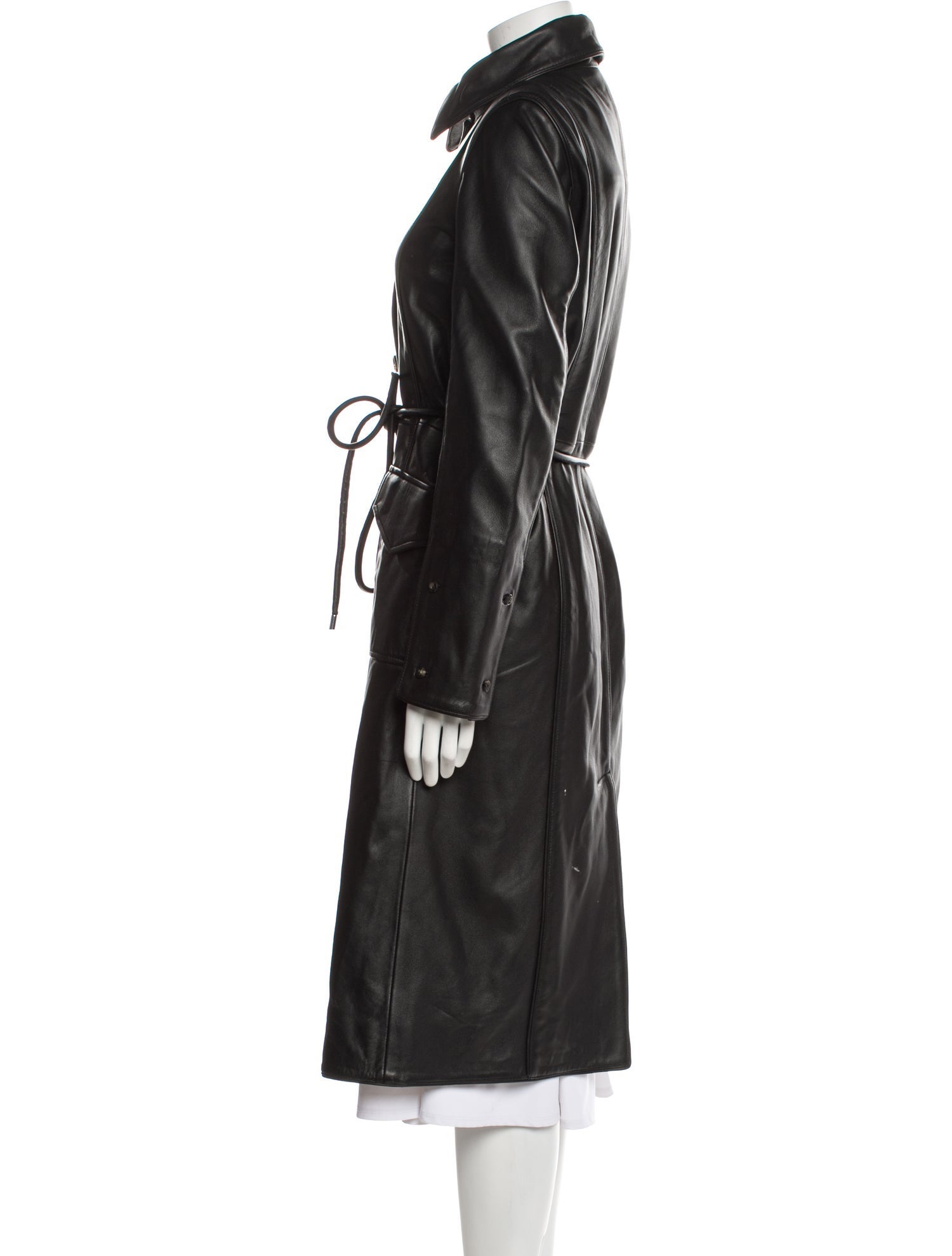 Saks Potts Lamb Leather Trench Coat