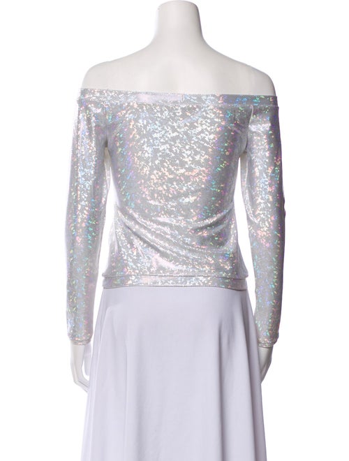 Saks Potts Printed Off-The-Shoulder Crop Top