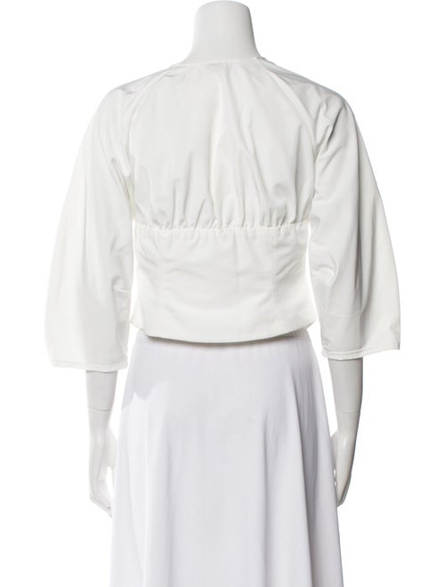 Saks Potts V-Neck Three-Quarter Sleeve Crop Top