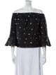 Saks Potts Printed Off-The-Shoulder Crop Top