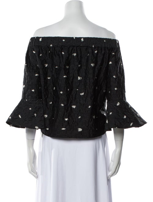 Saks Potts Printed Off-The-Shoulder Crop Top