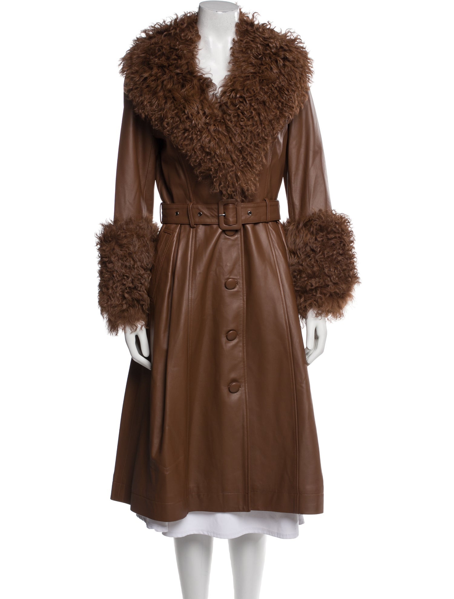 Saks Potts Leather Fur Coat