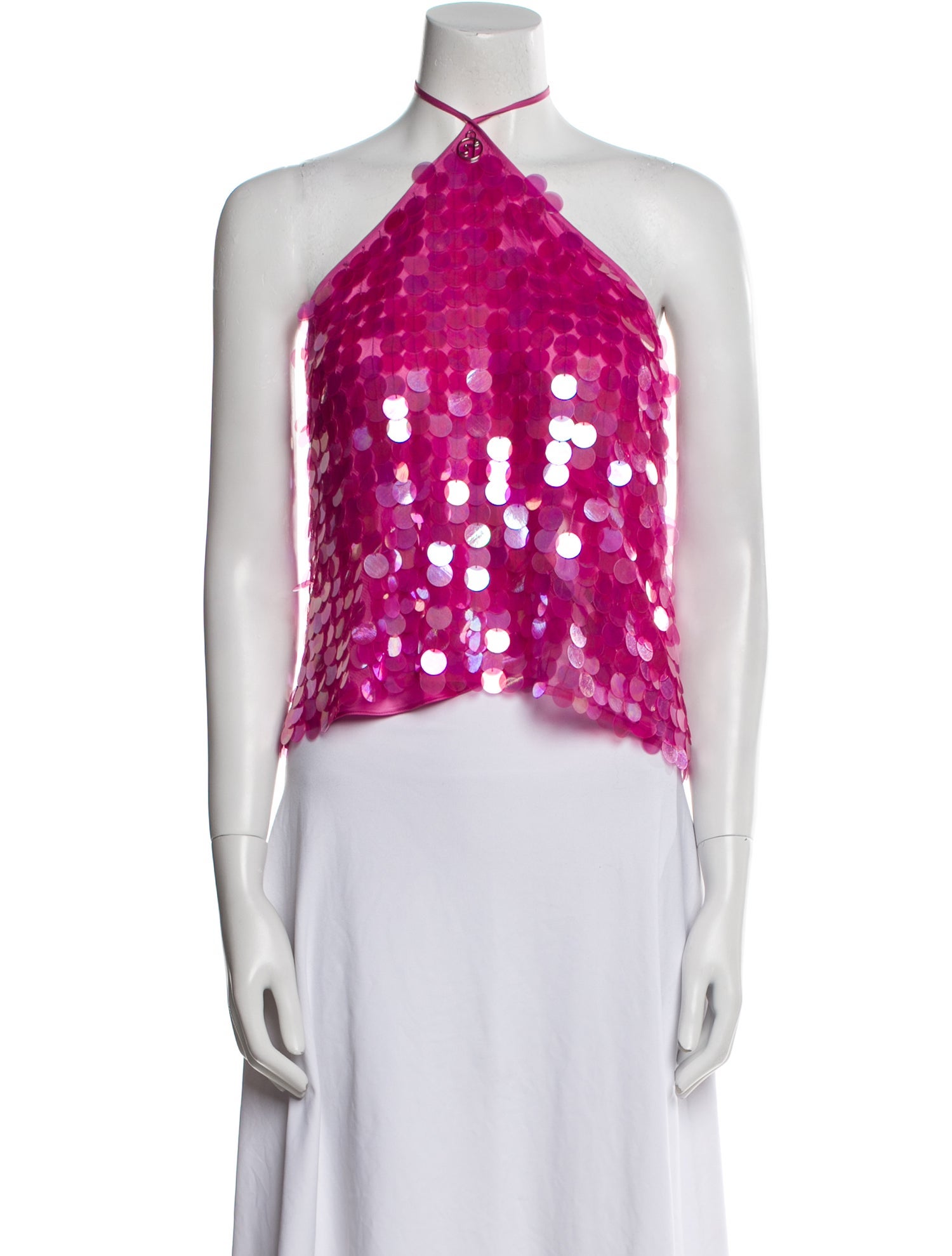 Saks Potts Floral Print Halterneck Crop Top w/ Tags