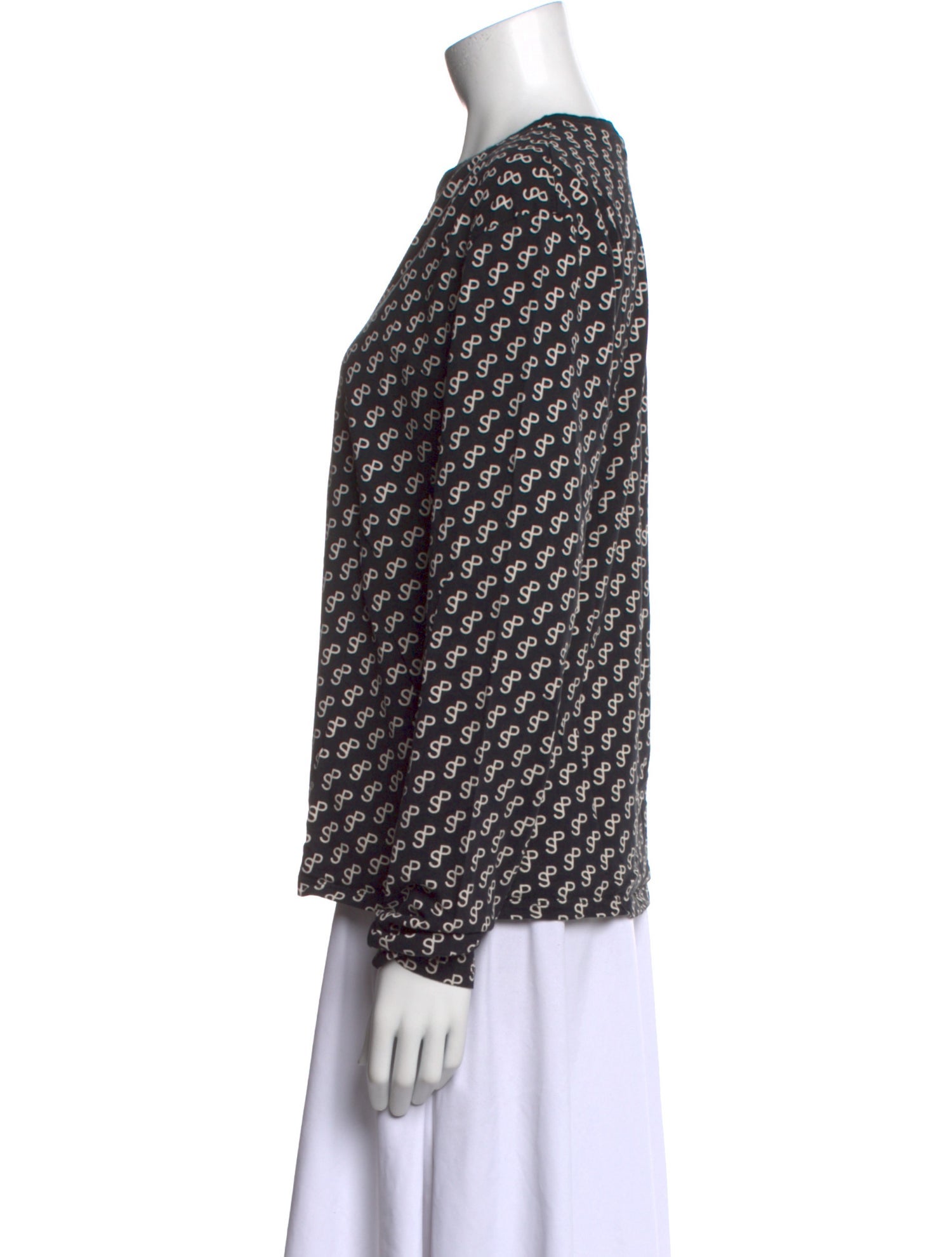 Saks Potts Printed Crew Neck Blouse