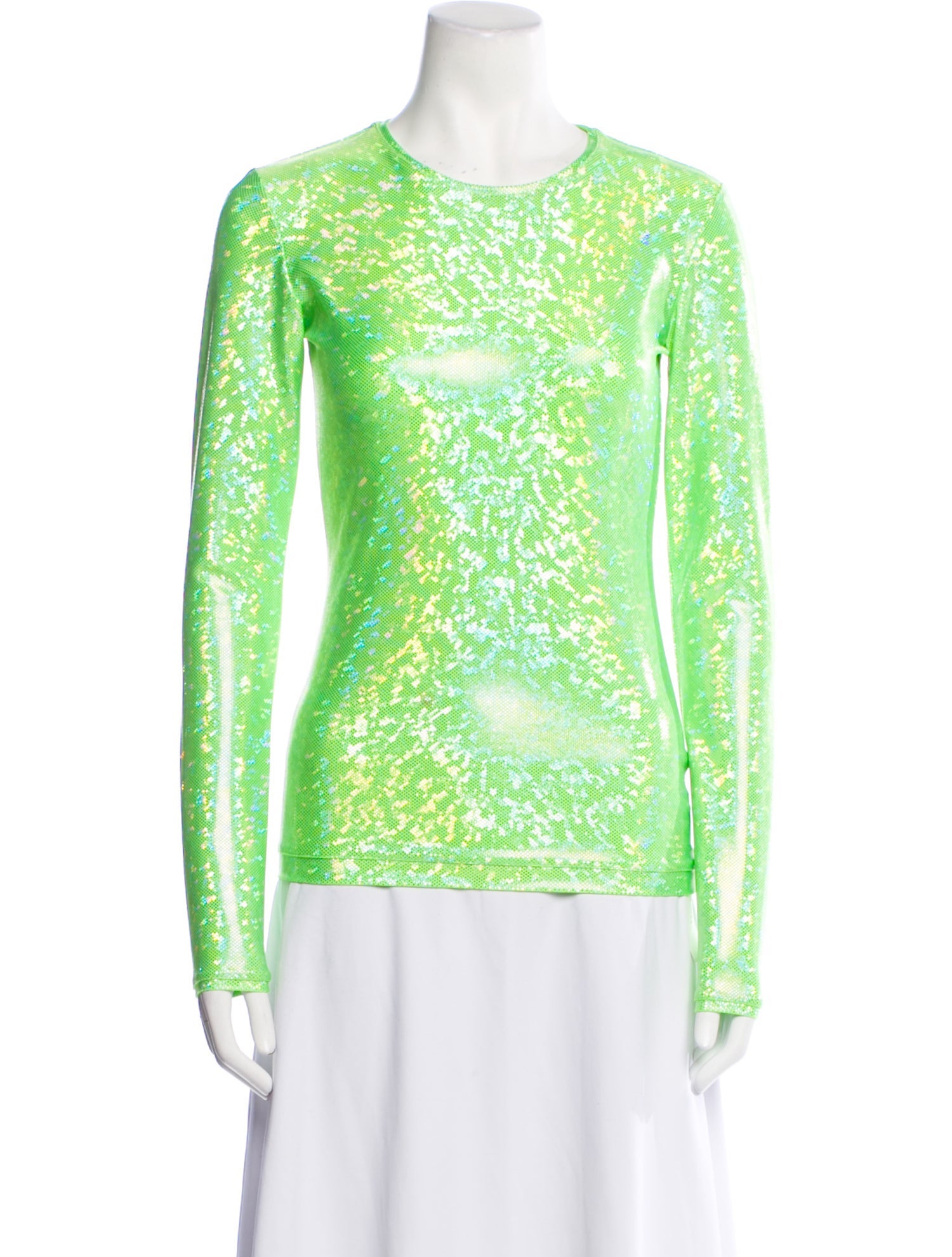 Saks Potts Lace Pattern Crew Neck Top