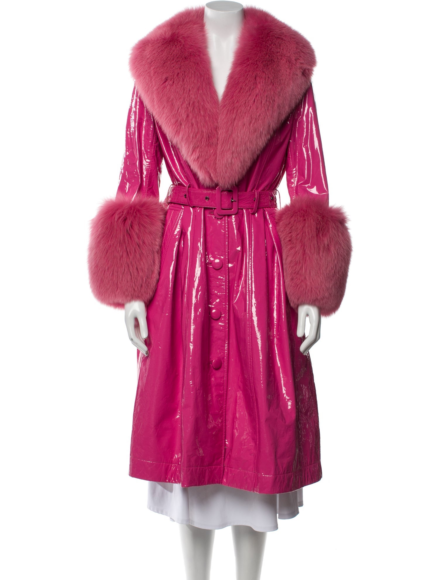 Saks Potts Leather Fur Coat