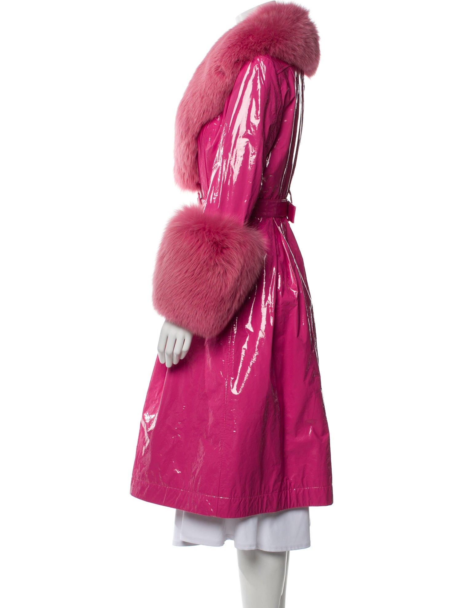 Saks Potts Leather Fur Coat