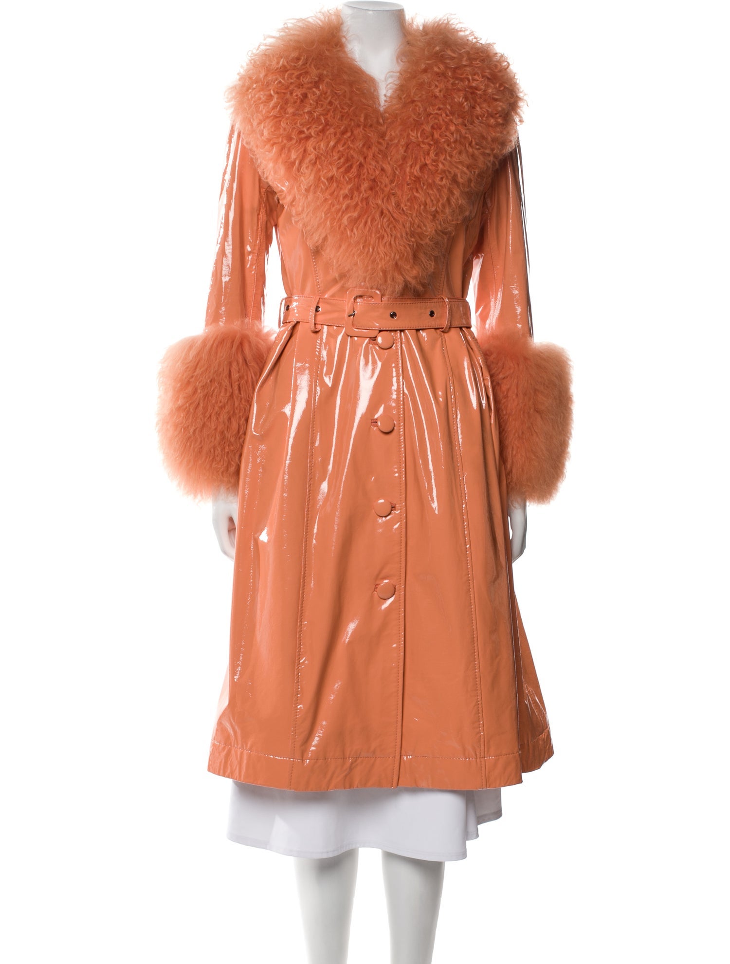 Saks Potts Lamb Leather Fur Coat