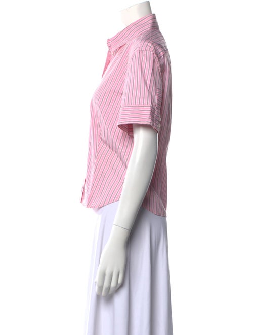 Saks Potts Striped Short Sleeve Button-Up Top
