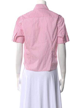 Saks Potts Striped Short Sleeve Button-Up Top