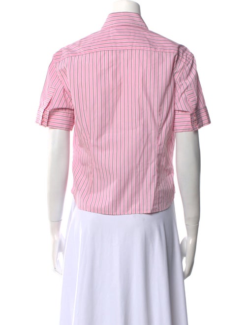 Saks Potts Striped Short Sleeve Button-Up Top
