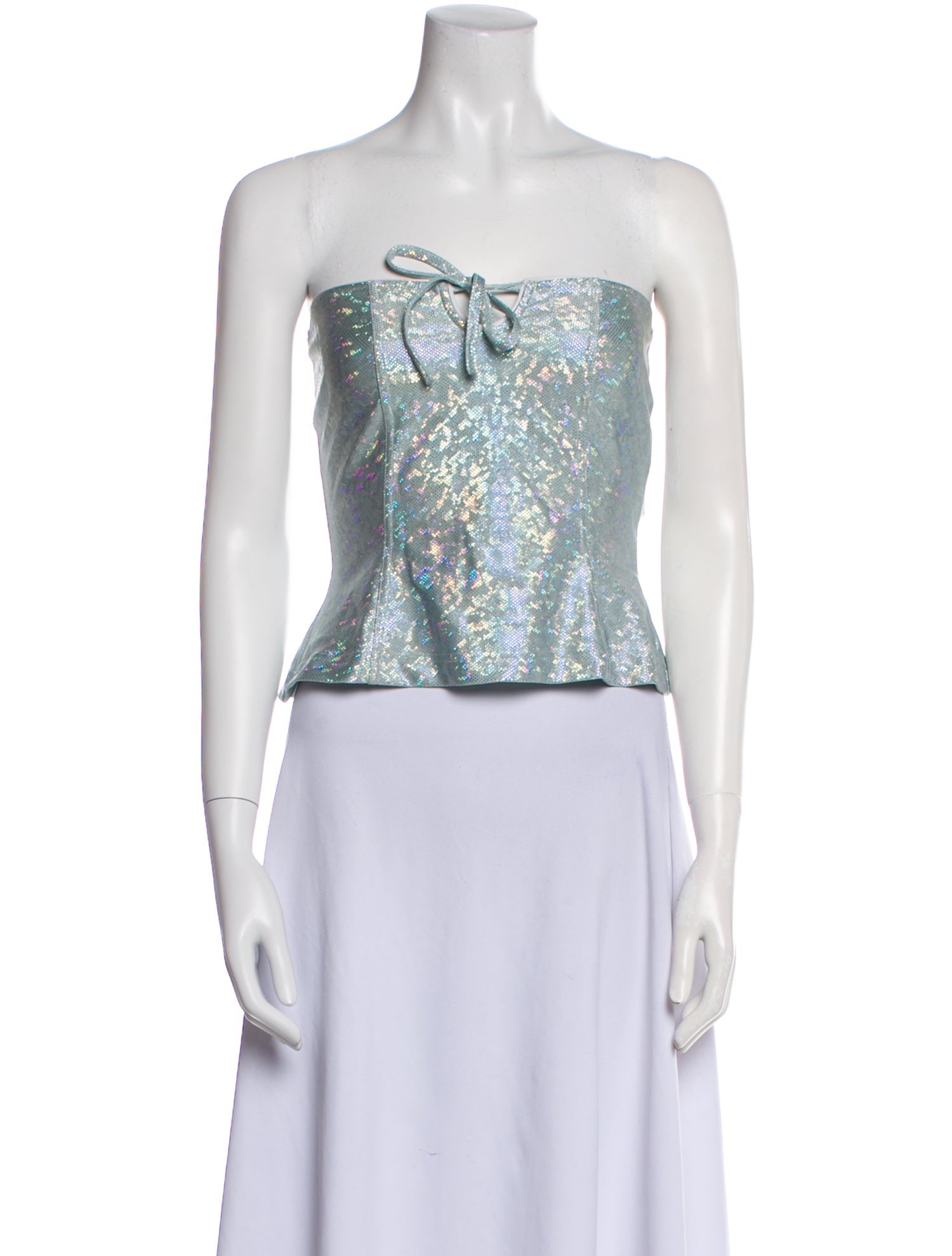 Saks Potts Leather Strapless Crop Top