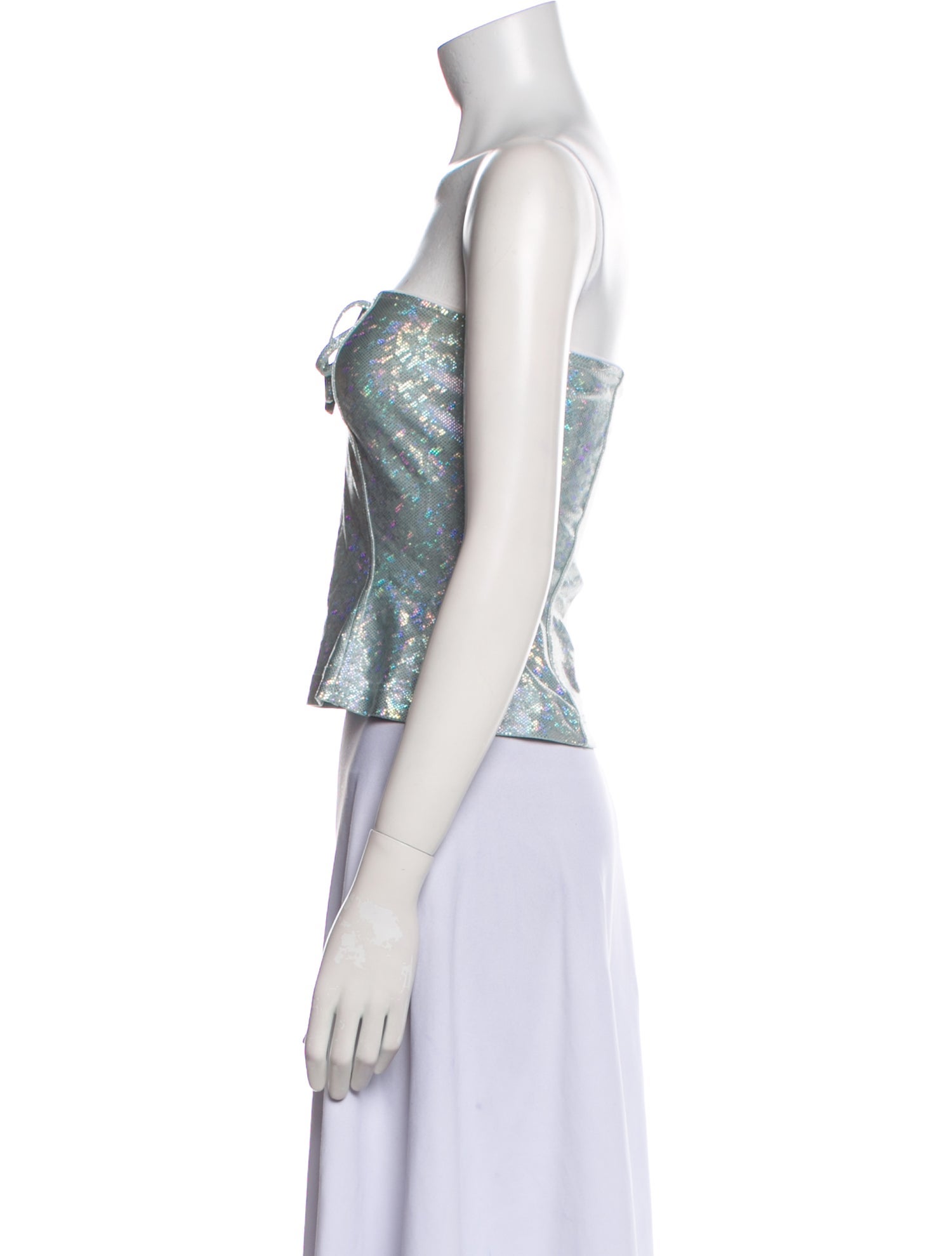 Saks Potts Leather Strapless Crop Top