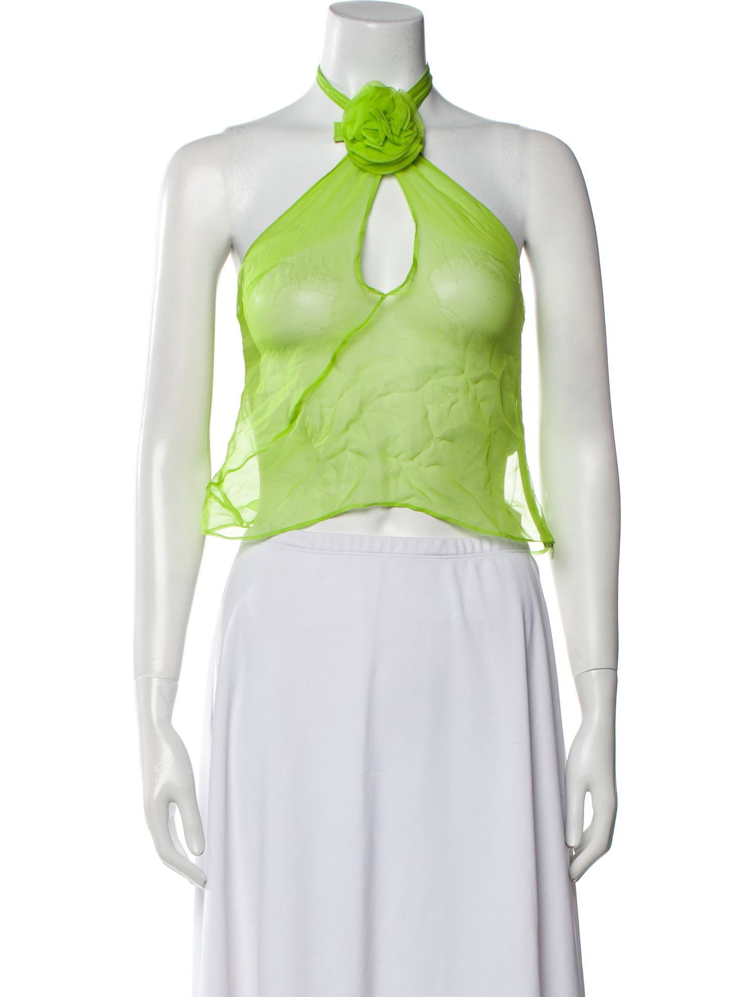 Saks Potts Silk Halterneck Crop Top