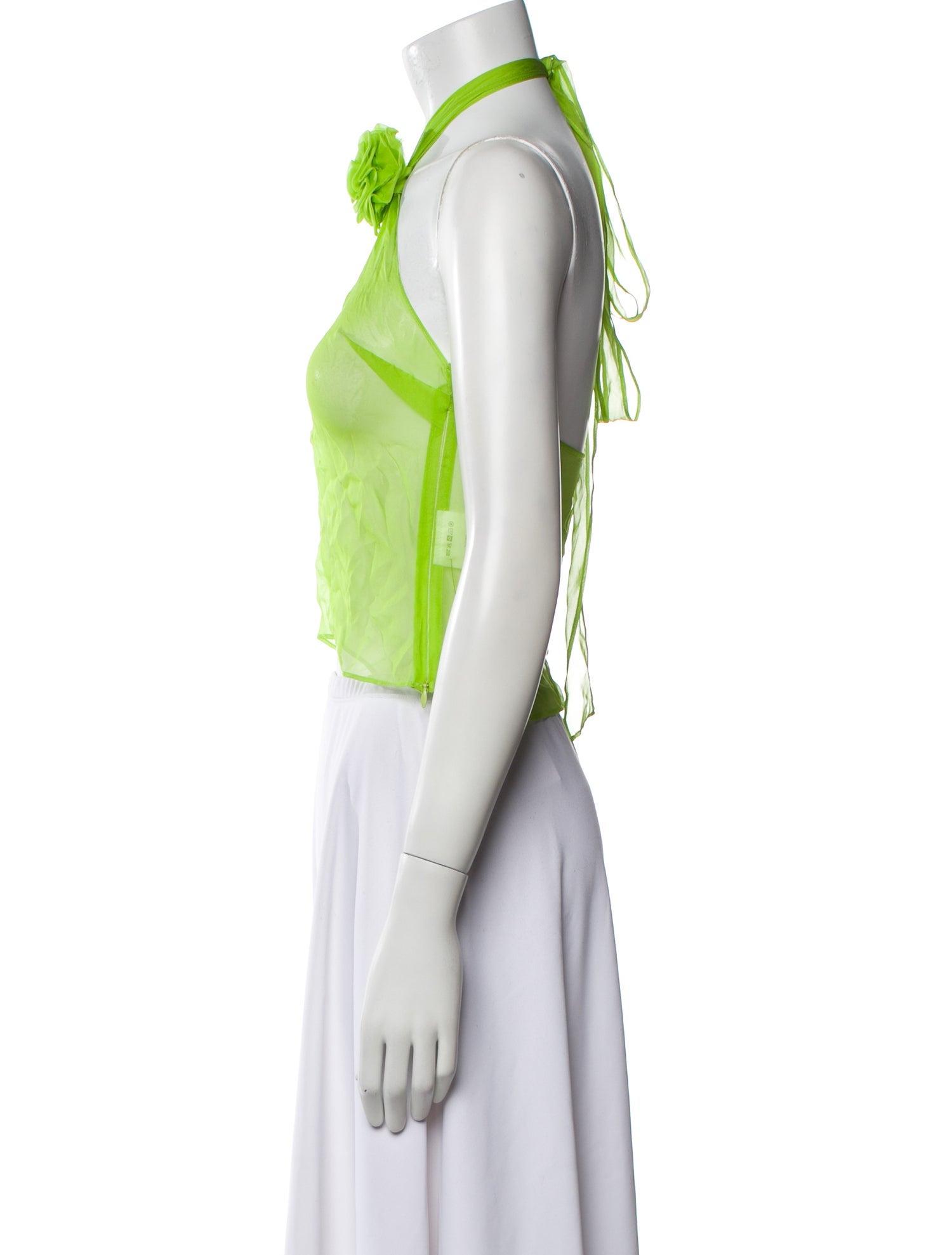 Saks Potts Silk Halterneck Crop Top