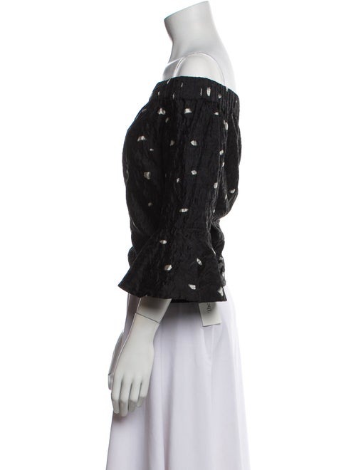 Saks Potts Printed Off-The-Shoulder Crop Top