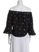 Saks Potts Printed Off-The-Shoulder Crop Top