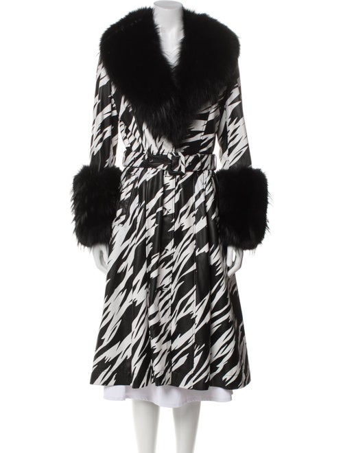 Saks Potts Leather Printed Faux Fur Coat
